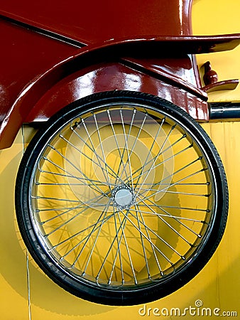 three-wheeled car model in science museum Editorial Stock Photo